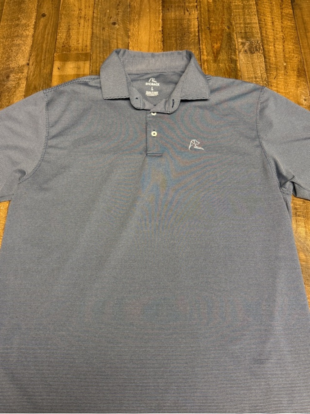 Rhoback Men's Navy Micro-Striped Polo